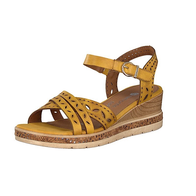 Sandalias Cunha Rieker D3055-68 Para Mulher - Amarelas